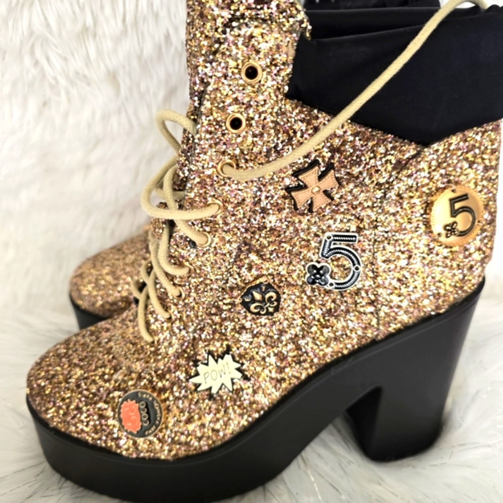 Cape Robbin Gold and Black Combat Boots